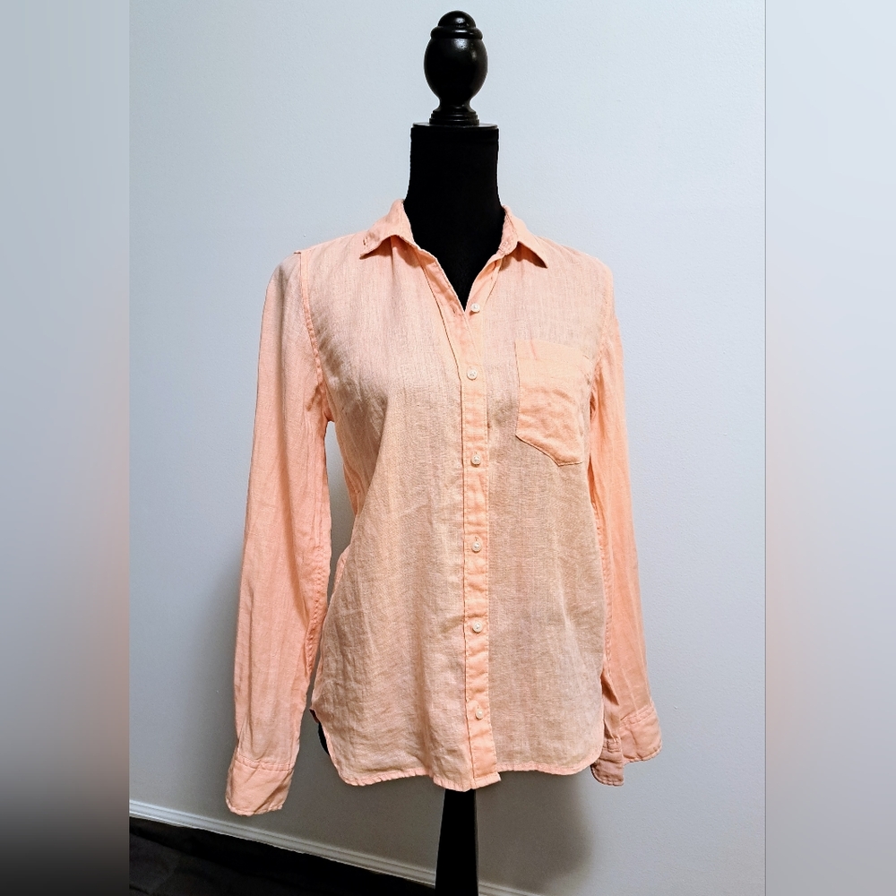 GAP Soft Linen Shirt, Size Small, Peach
